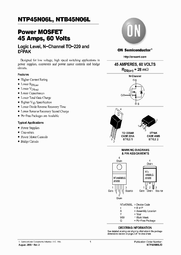 NTB45N06L_3808955.PDF Datasheet