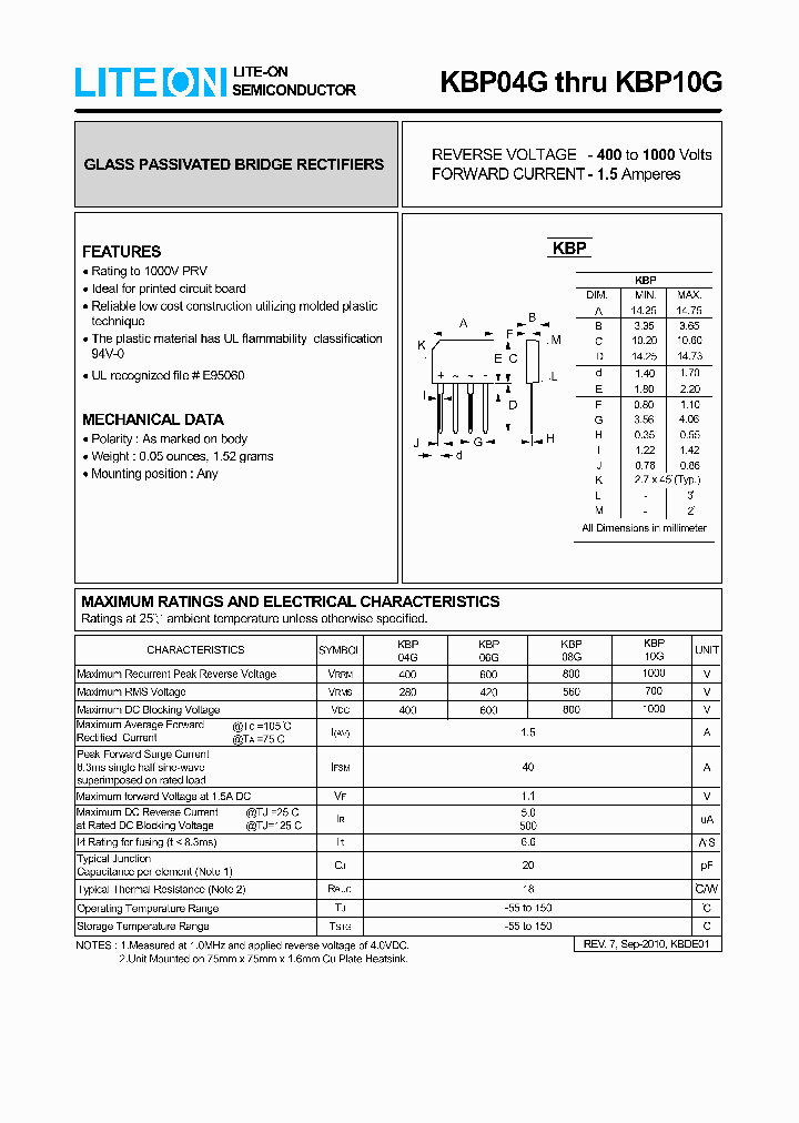 KBP08G_3812291.PDF Datasheet