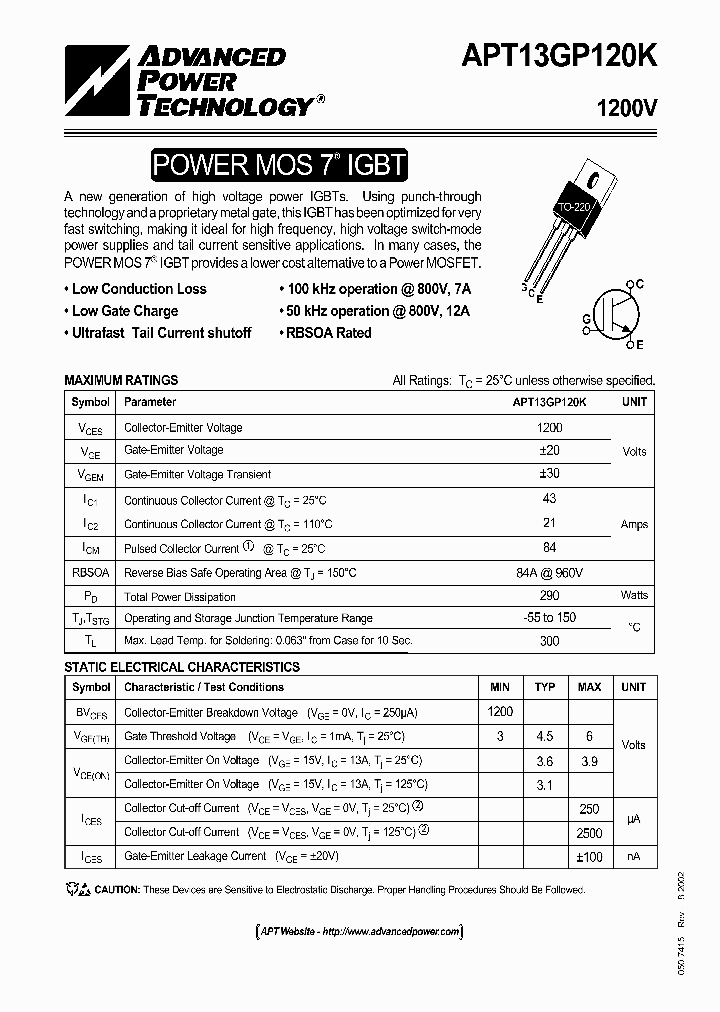 APT13GP120K_3812444.PDF Datasheet