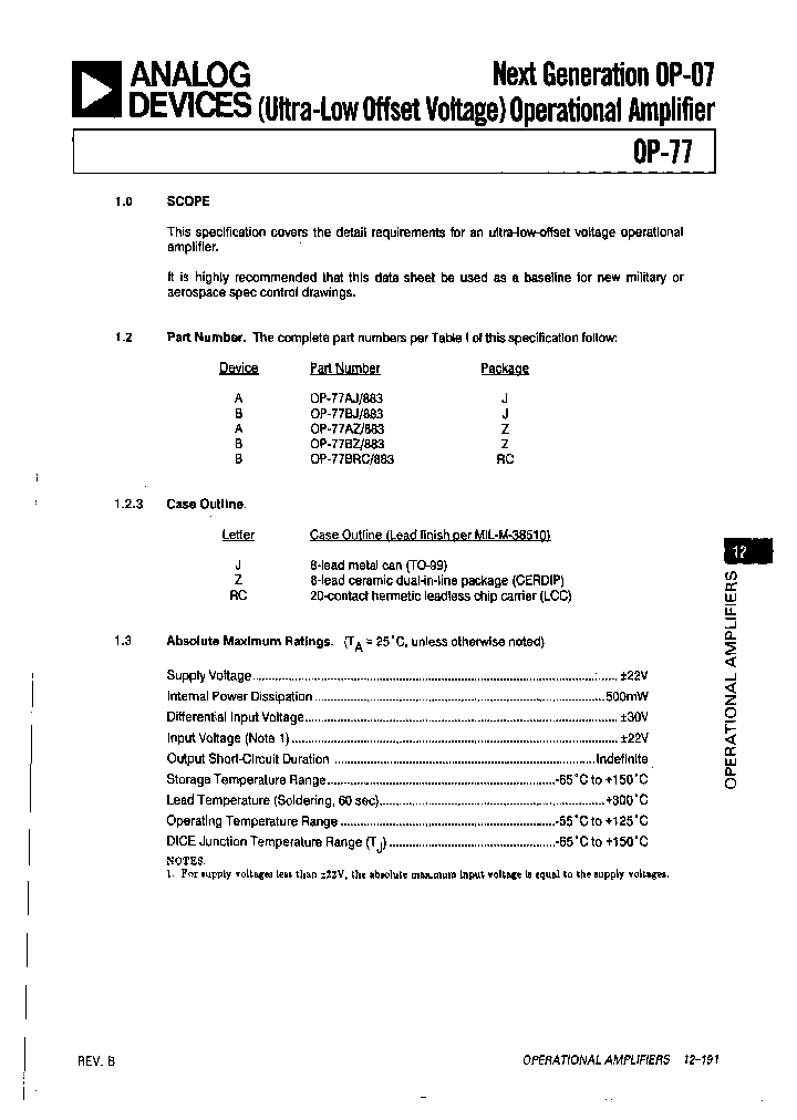 OP-77AZ883_3812961.PDF Datasheet