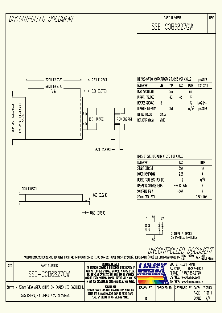 SSB-COB6827GW_3810760.PDF Datasheet