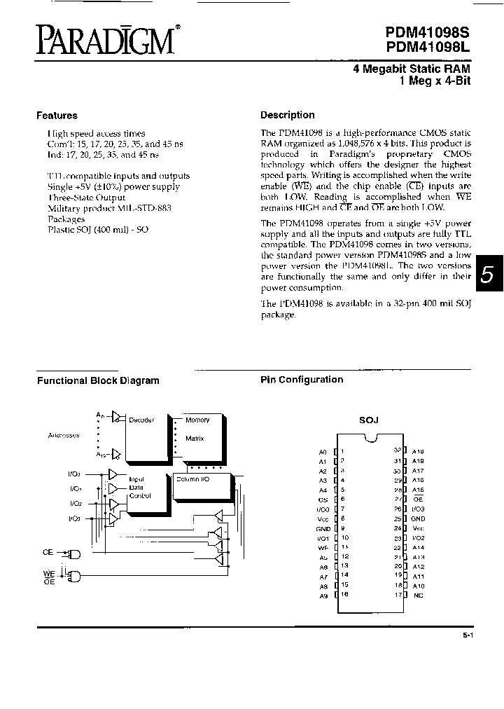 PDM41098L35SOI_3812012.PDF Datasheet