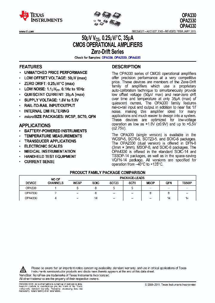 OPA330AIYFFR_3813886.PDF Datasheet