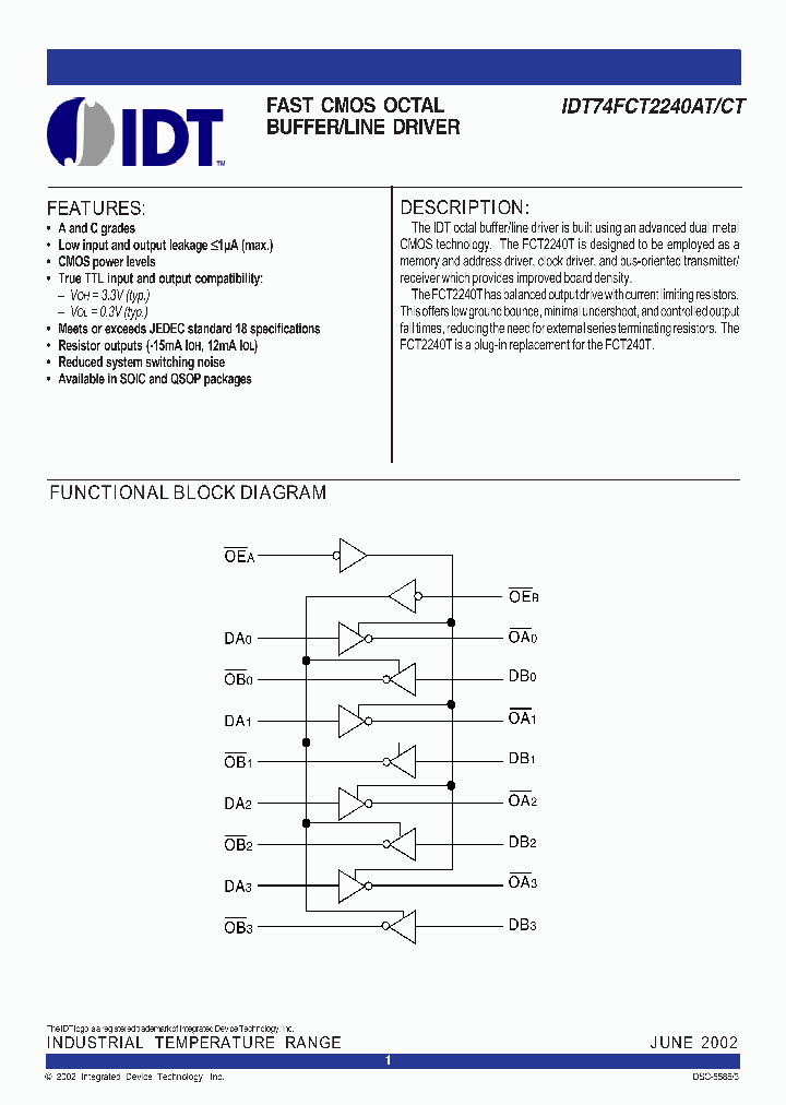 IDT74FCT2240ATSO8_3813960.PDF Datasheet