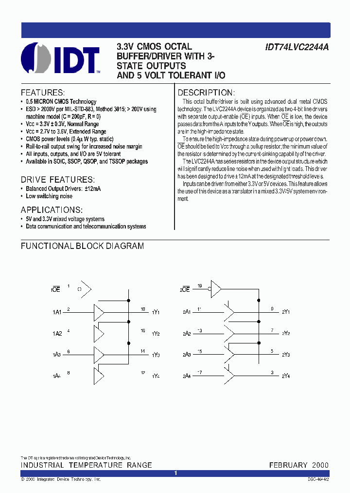 IDT74LVC2244ASO8_3813971.PDF Datasheet