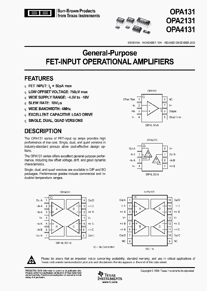 OPA4131UA1KG4_3814007.PDF Datasheet