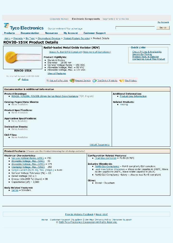 ROV20-151K_3818748.PDF Datasheet