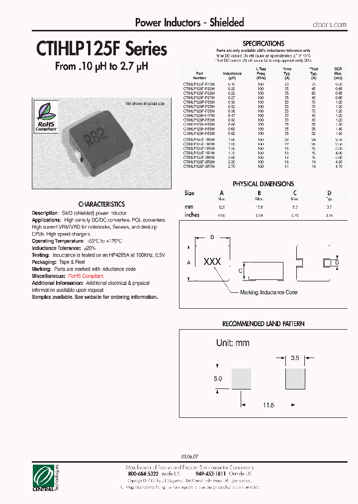 CTIHLP125F-R22M_3819514.PDF Datasheet