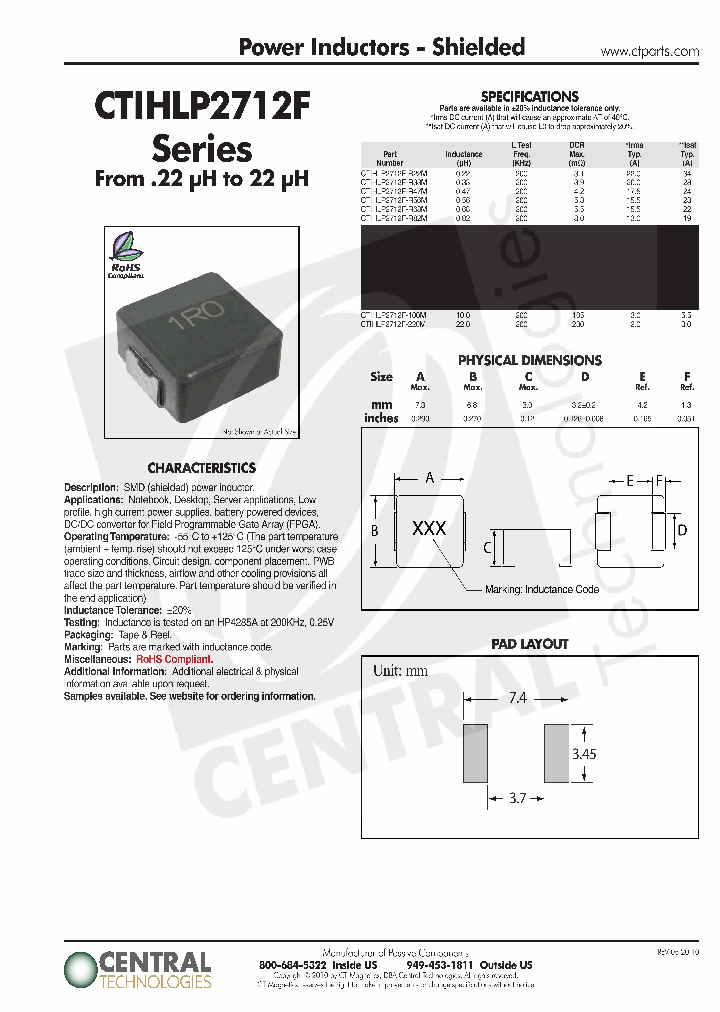 CTIHLP2712F-220M_3819515.PDF Datasheet