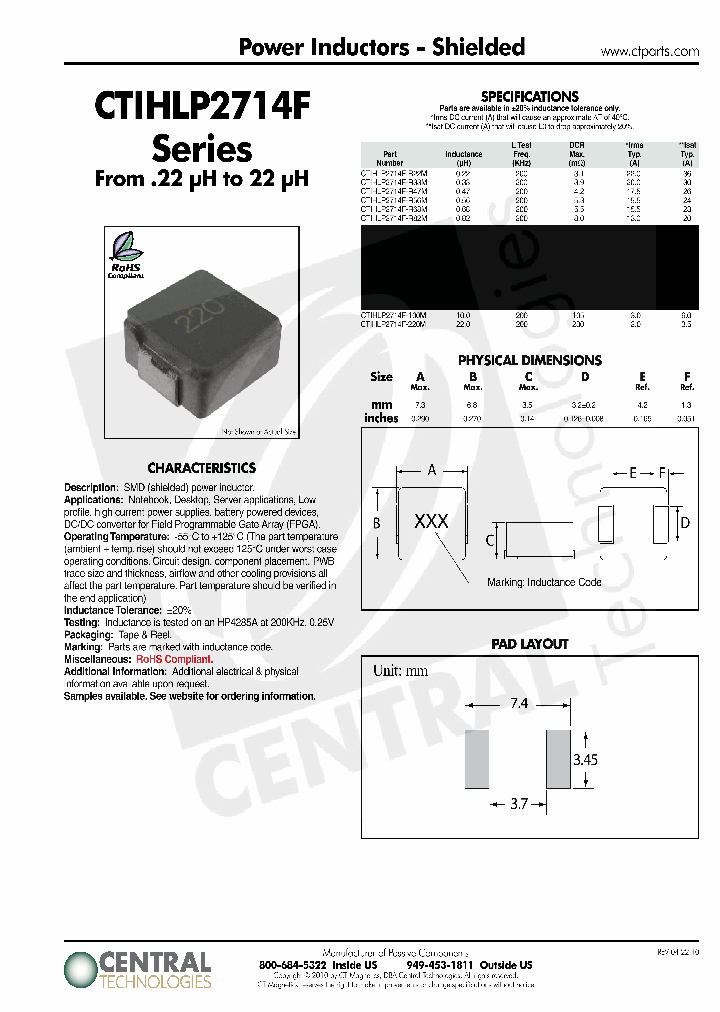 CTIHLP2714F-220M_3819517.PDF Datasheet