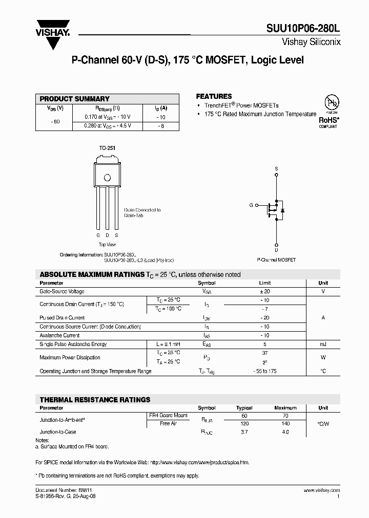 SUU10P06-280L-E3_3819793.PDF Datasheet