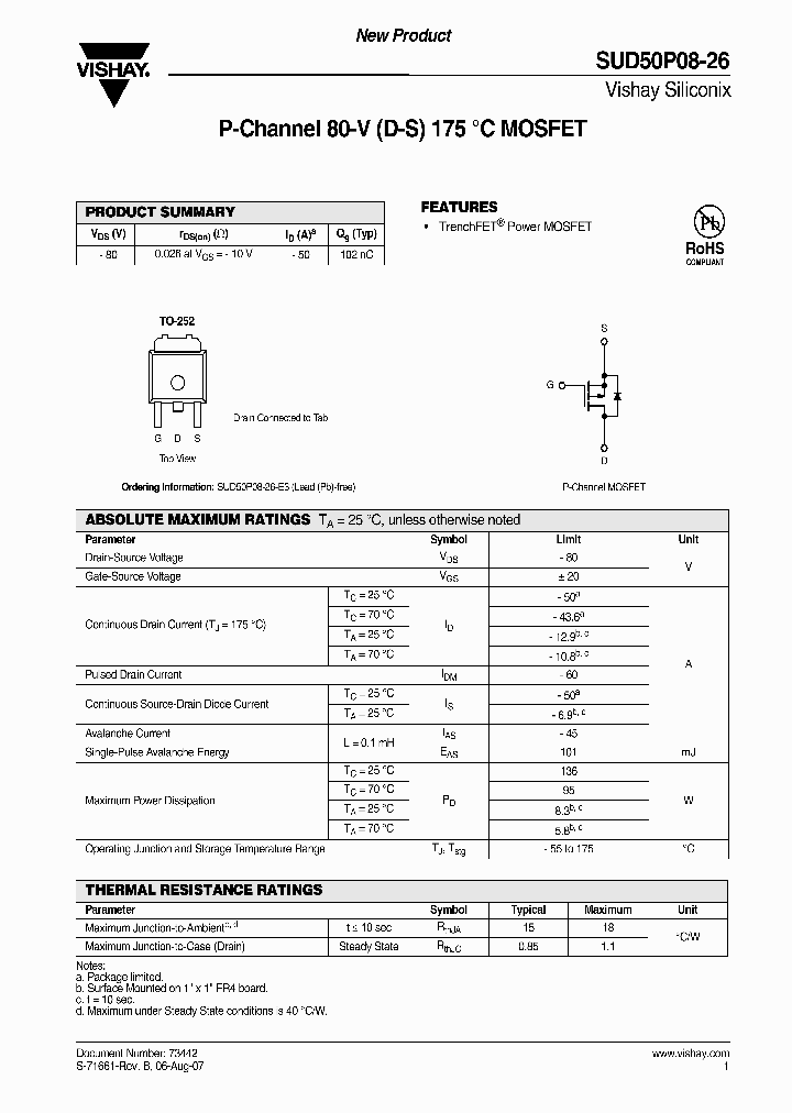 SUD50P08-26-E3_3821300.PDF Datasheet
