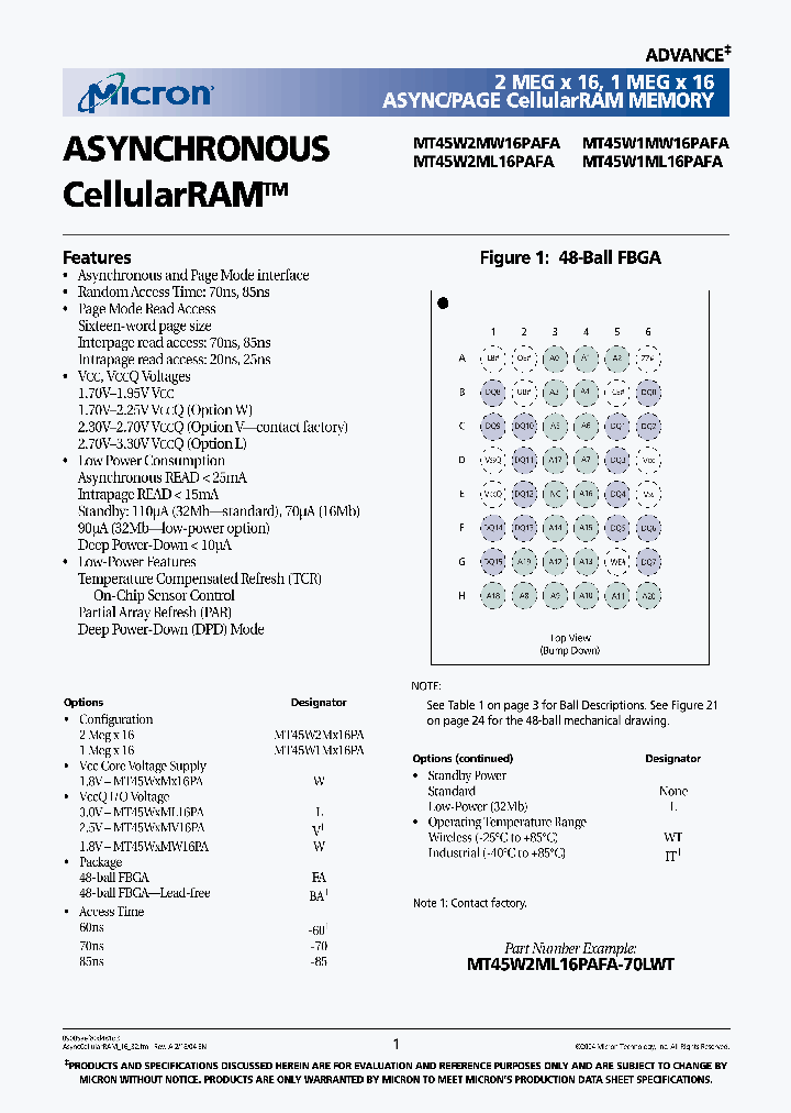 MT45W1MV16PAFA-85WT_3825942.PDF Datasheet