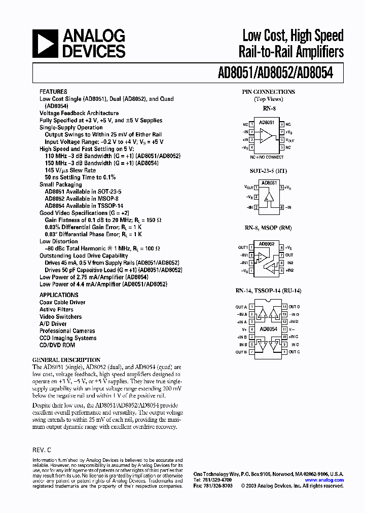 AD8051_4050348.PDF Datasheet