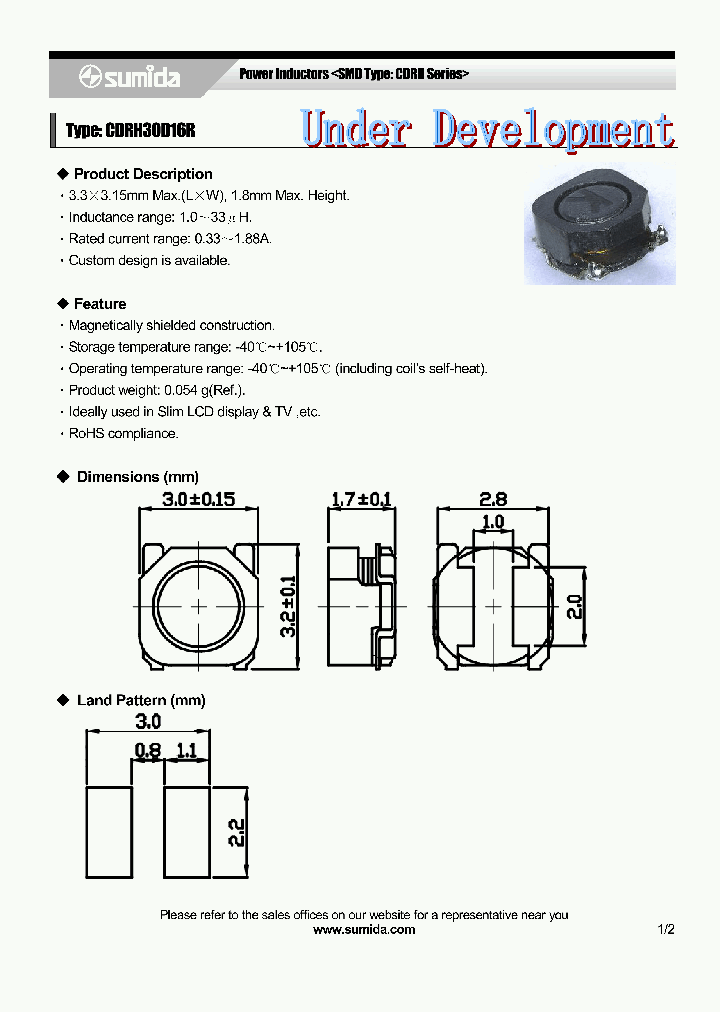 CDRH30D16RNP-6R8MC_3827125.PDF Datasheet