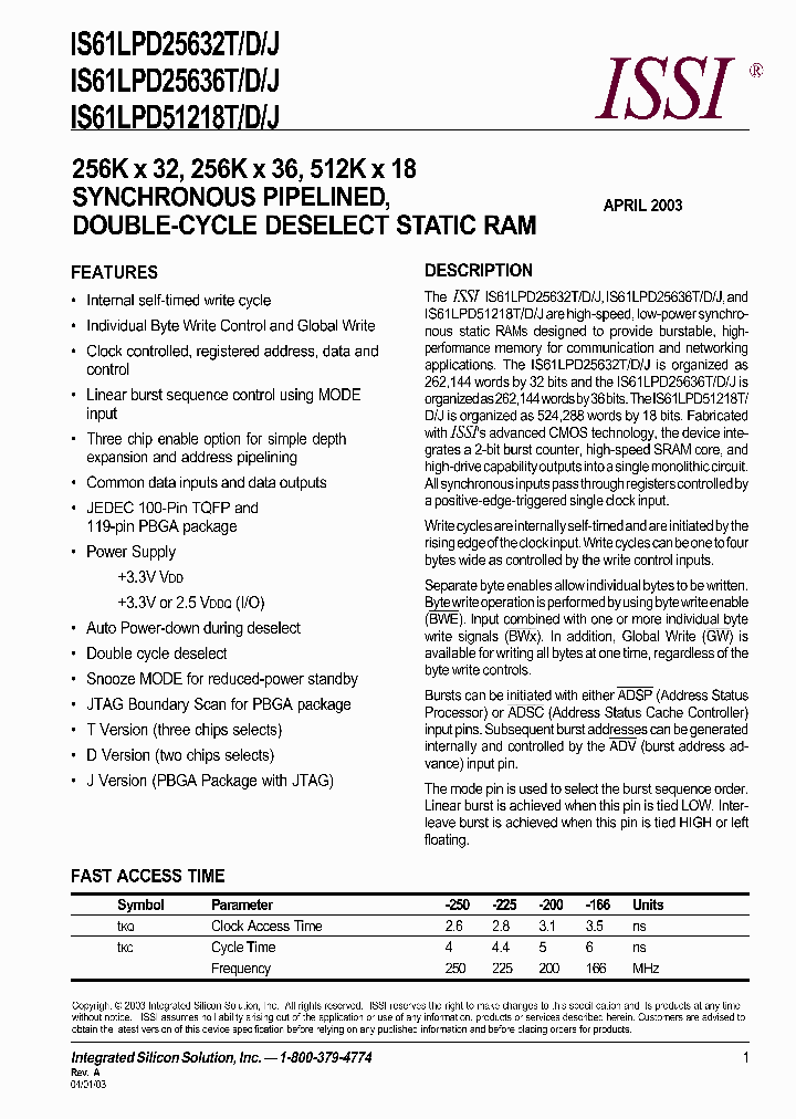 IS61LPD25636T-166TQI_3826911.PDF Datasheet