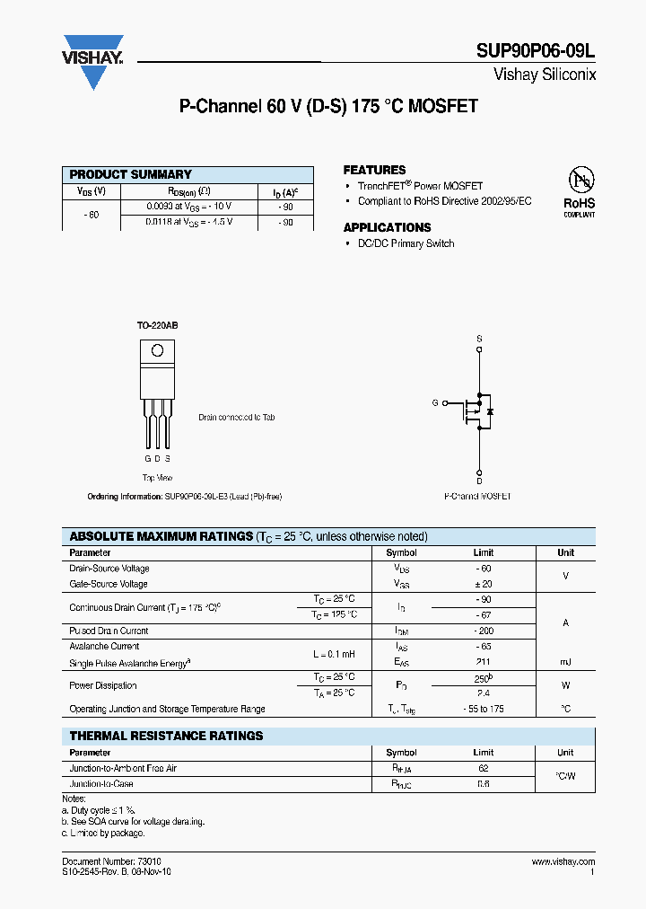 SUP90P06-09L-E3_3828622.PDF Datasheet