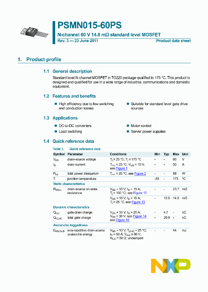 PSMN015-60PS_3830581.PDF Datasheet