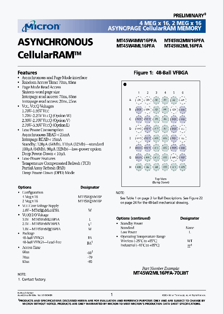 MT45W2ML16PFA-85WT_3825945.PDF Datasheet