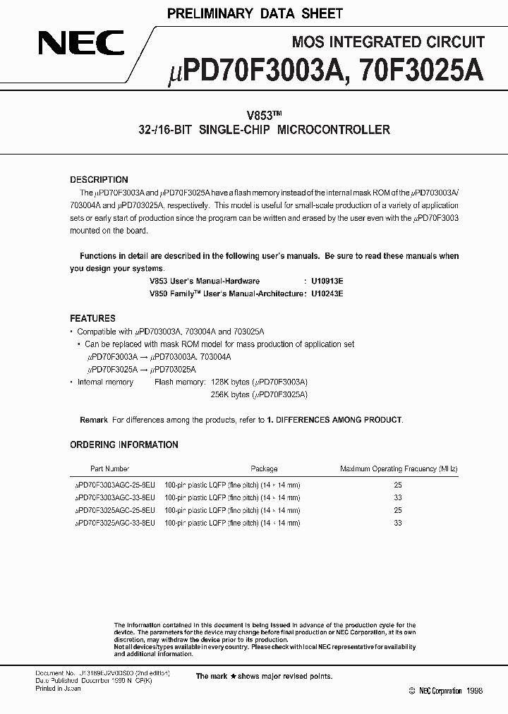 UPD70F3025AGC-25-8EU_3821252.PDF Datasheet