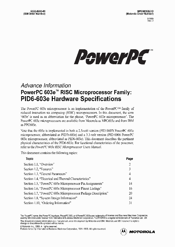 MPC603EFE100LX_3832162.PDF Datasheet