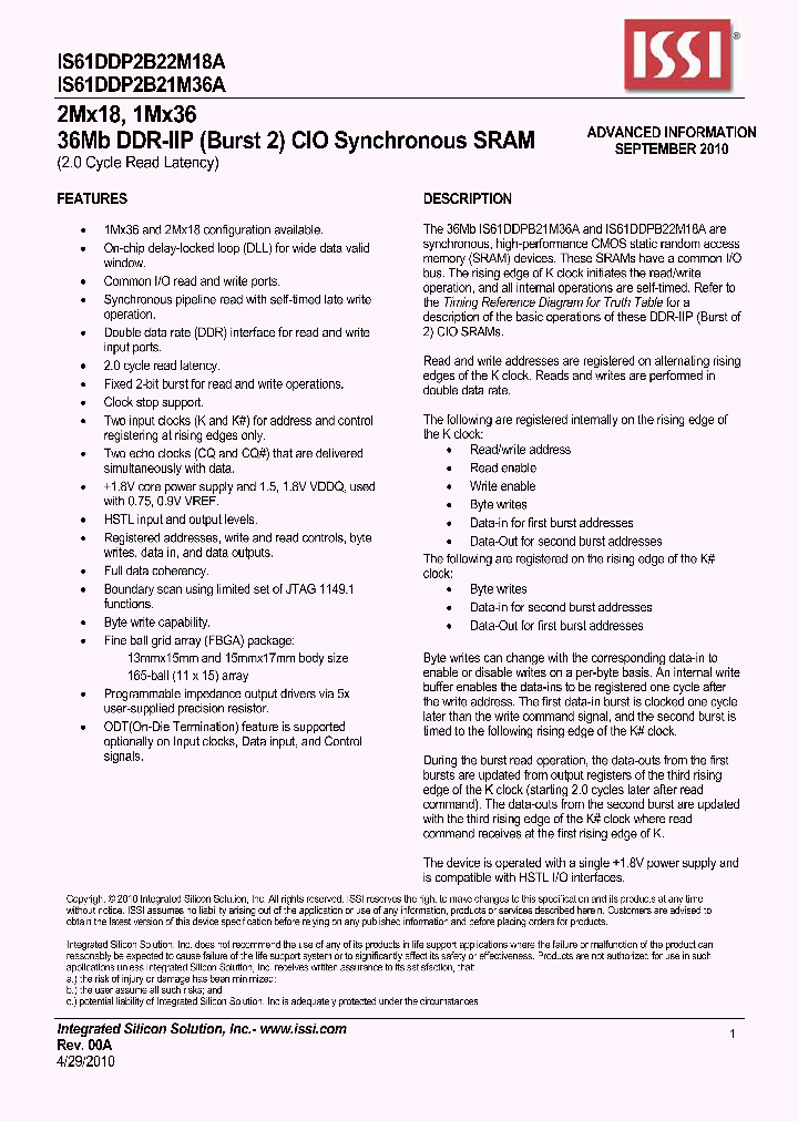 IS61DDPB21M36A-333M3LI_3834037.PDF Datasheet