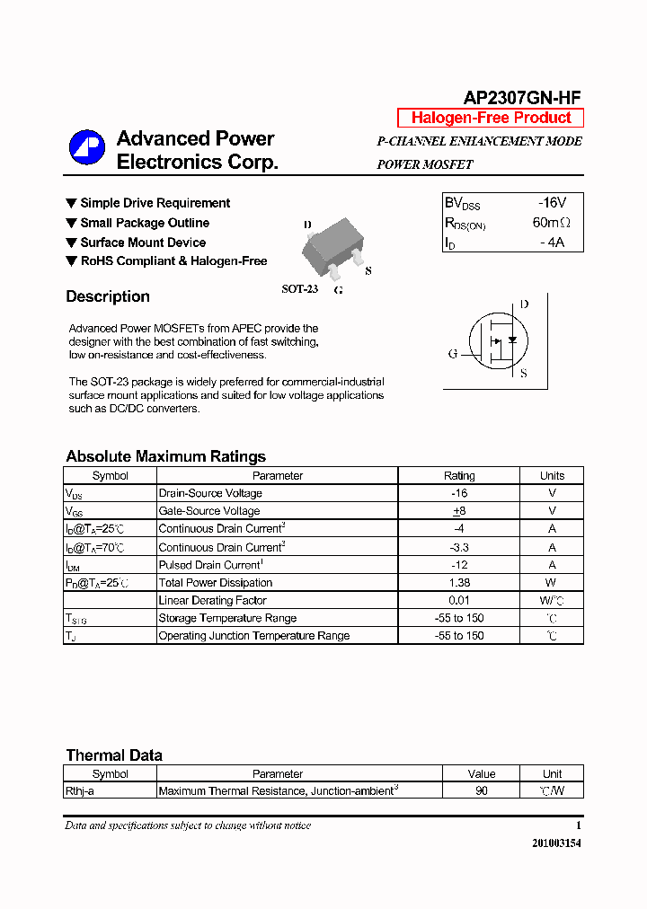 AP2307GN-HF_3835004.PDF Datasheet