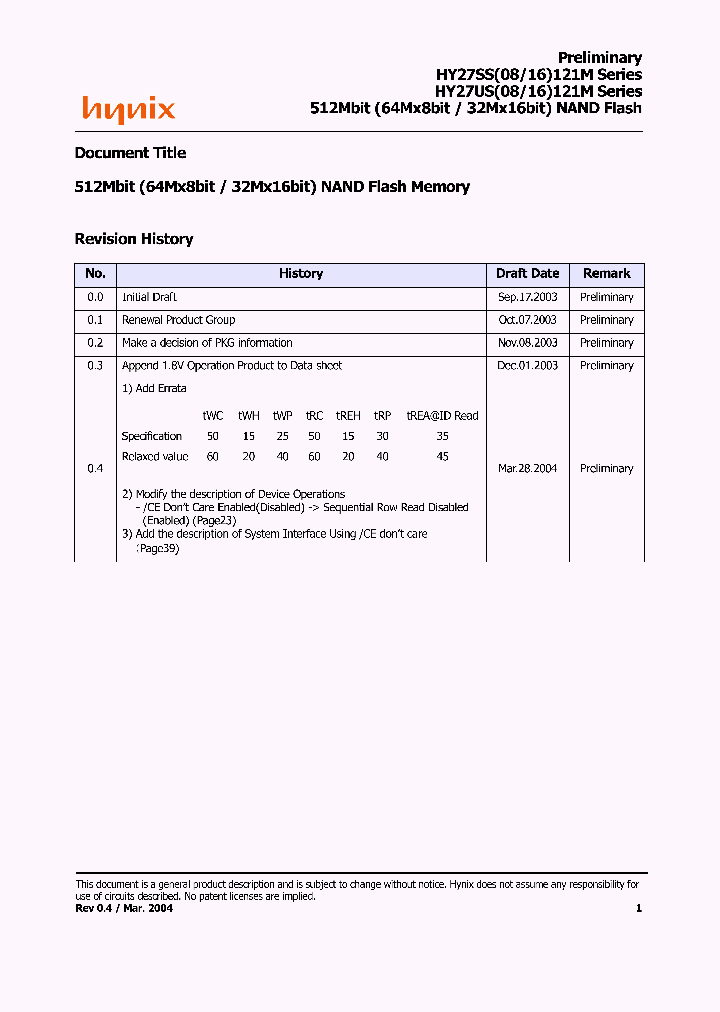 HY27SS08121M-FCP_3836204.PDF Datasheet