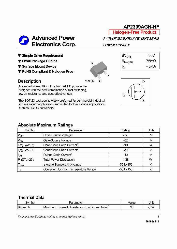 AP2309AGN-HF_3835005.PDF Datasheet