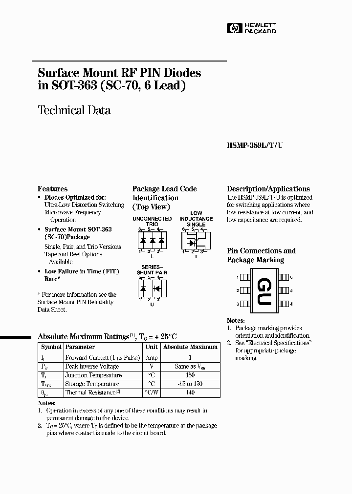 HSMP-389LTU_3834705.PDF Datasheet