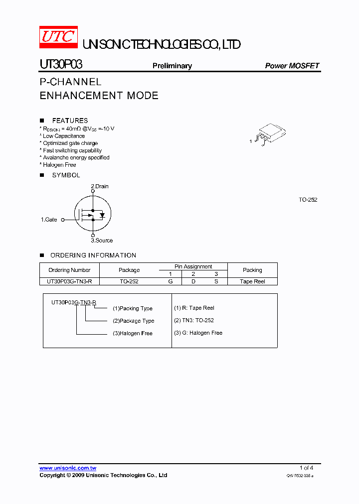 UT30P03G-TN3-R_3837257.PDF Datasheet