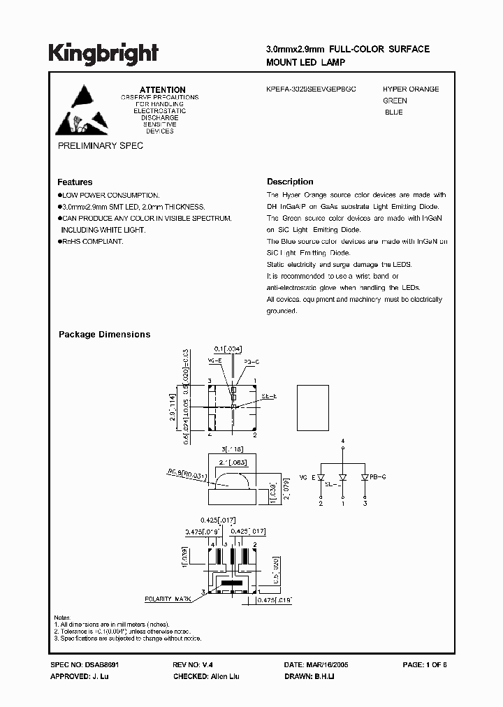 KPEFA-3029SEEVGEPBGC_3840093.PDF Datasheet