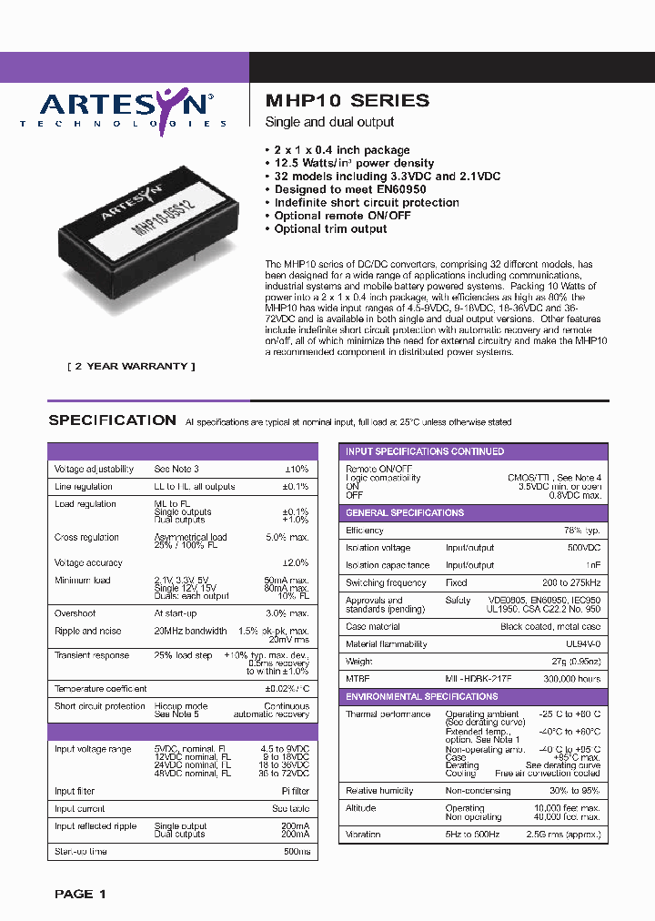 MHP10-48S05_3840909.PDF Datasheet