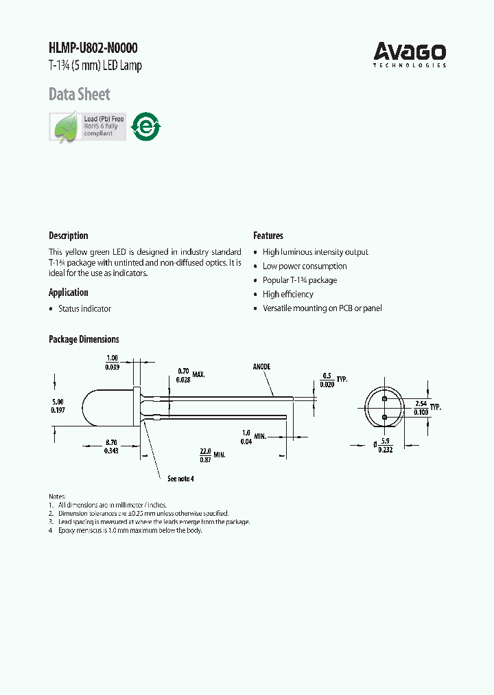 HLMP-U802-N0000_3839384.PDF Datasheet