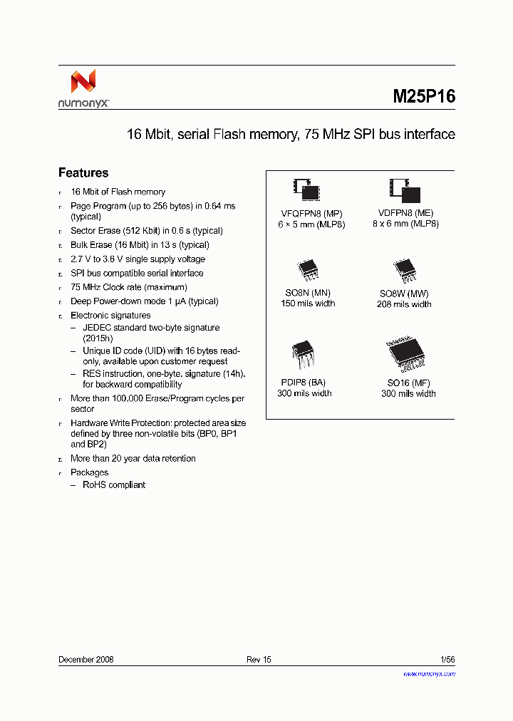 M25P16-VMW6G_3840848.PDF Datasheet