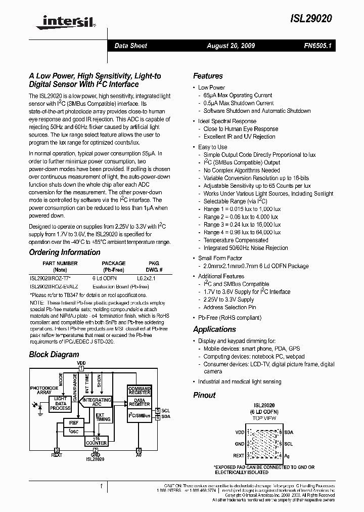ISL29020IROZ-T7_3843417.PDF Datasheet