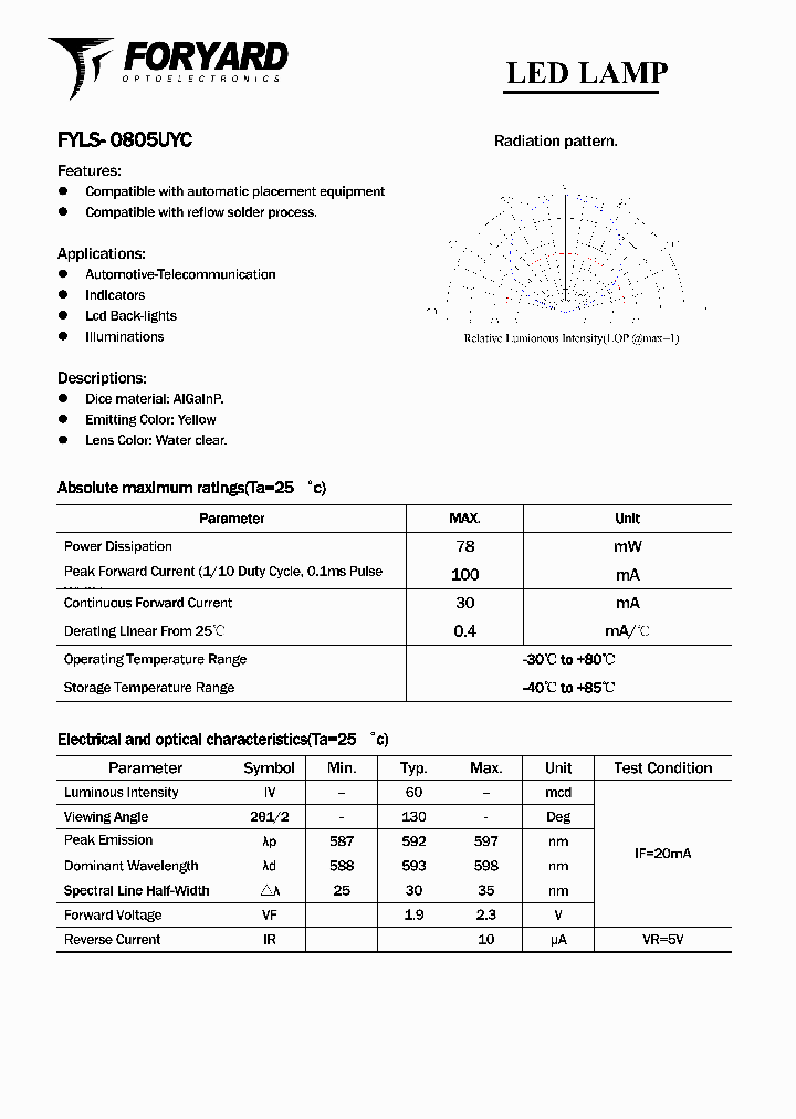 FYLS-0805UYC_4086881.PDF Datasheet