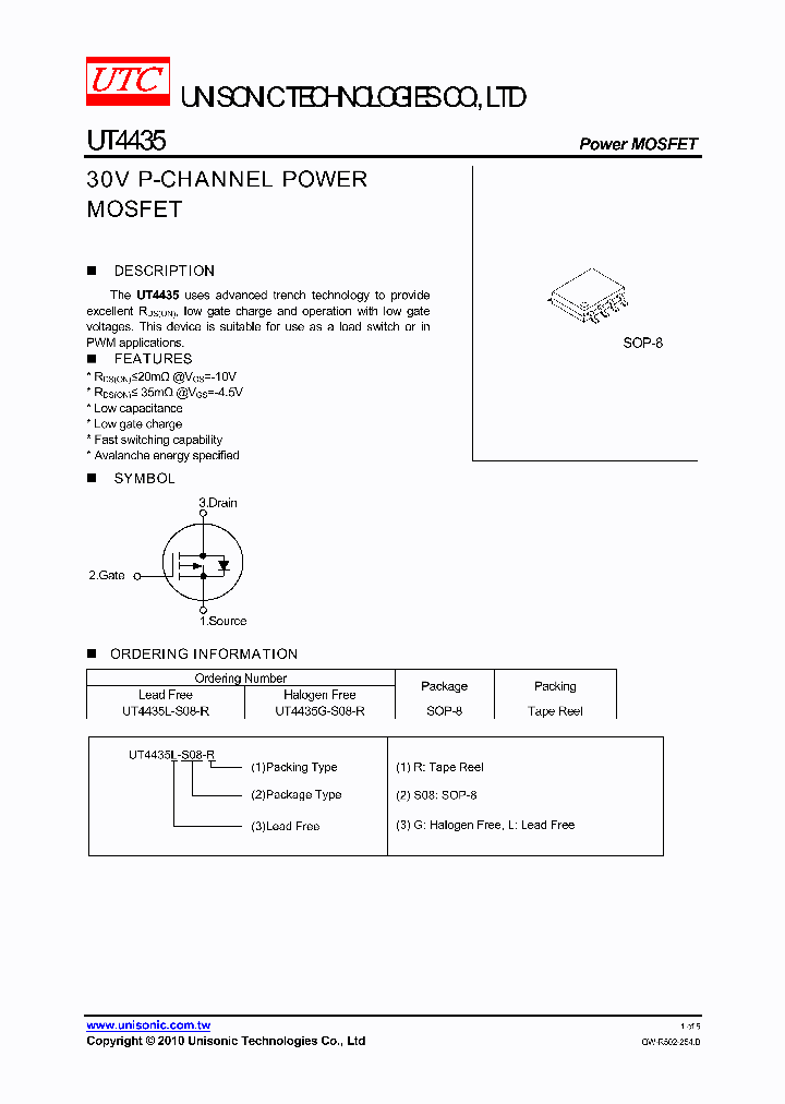 UT4435G-S08-R_4088303.PDF Datasheet