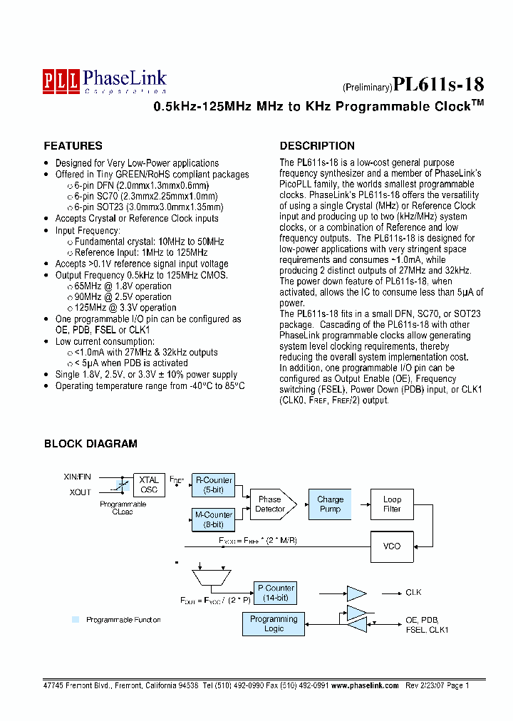 PL611S-18-XXXTI_3846611.PDF Datasheet