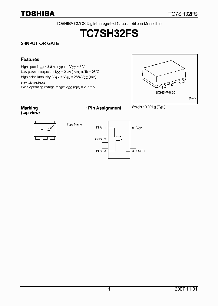 TC7SH32FS_4098068.PDF Datasheet
