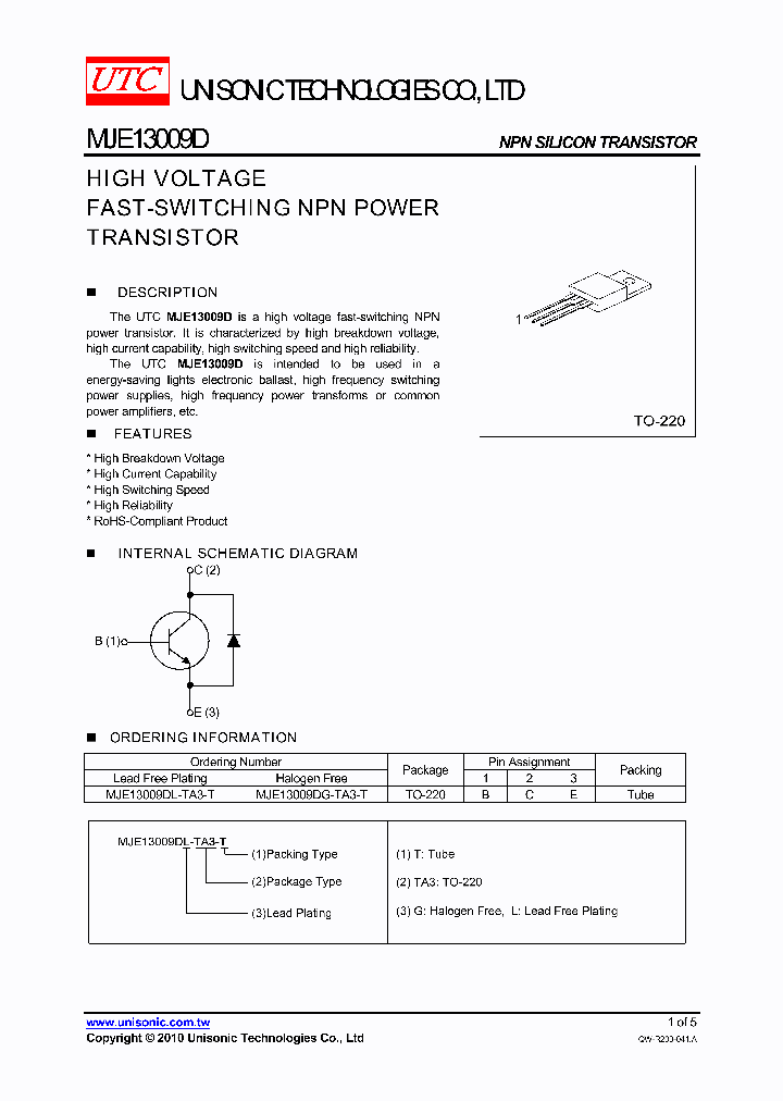 MJE13009DG-TA3-T_4098275.PDF Datasheet