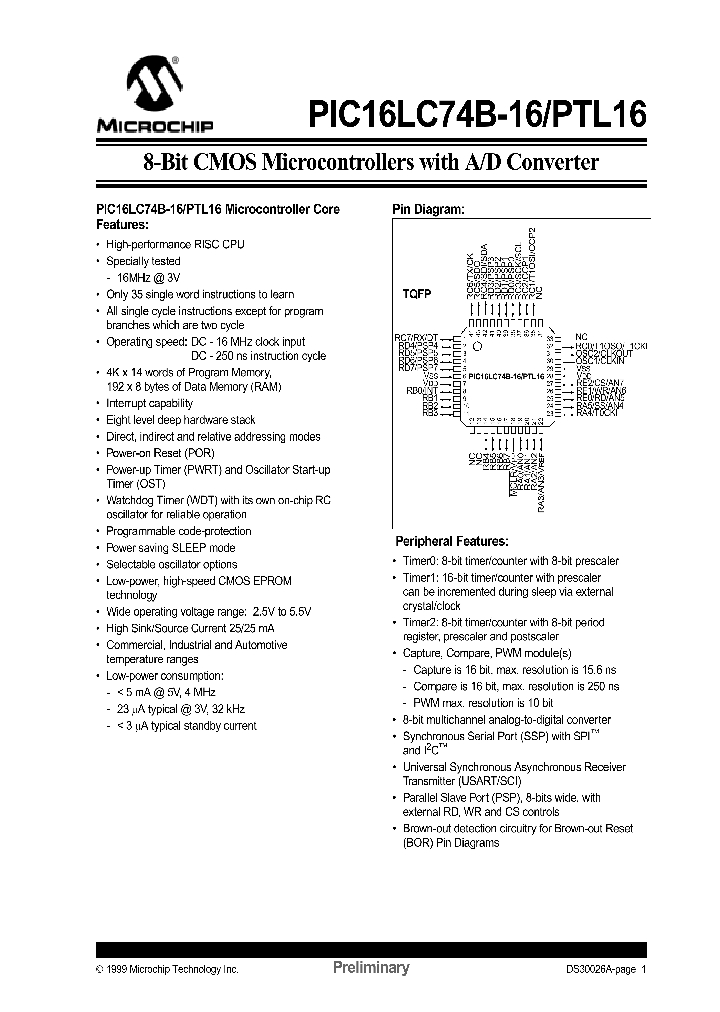 PIC16LC74B-16PTL16_3846431.PDF Datasheet