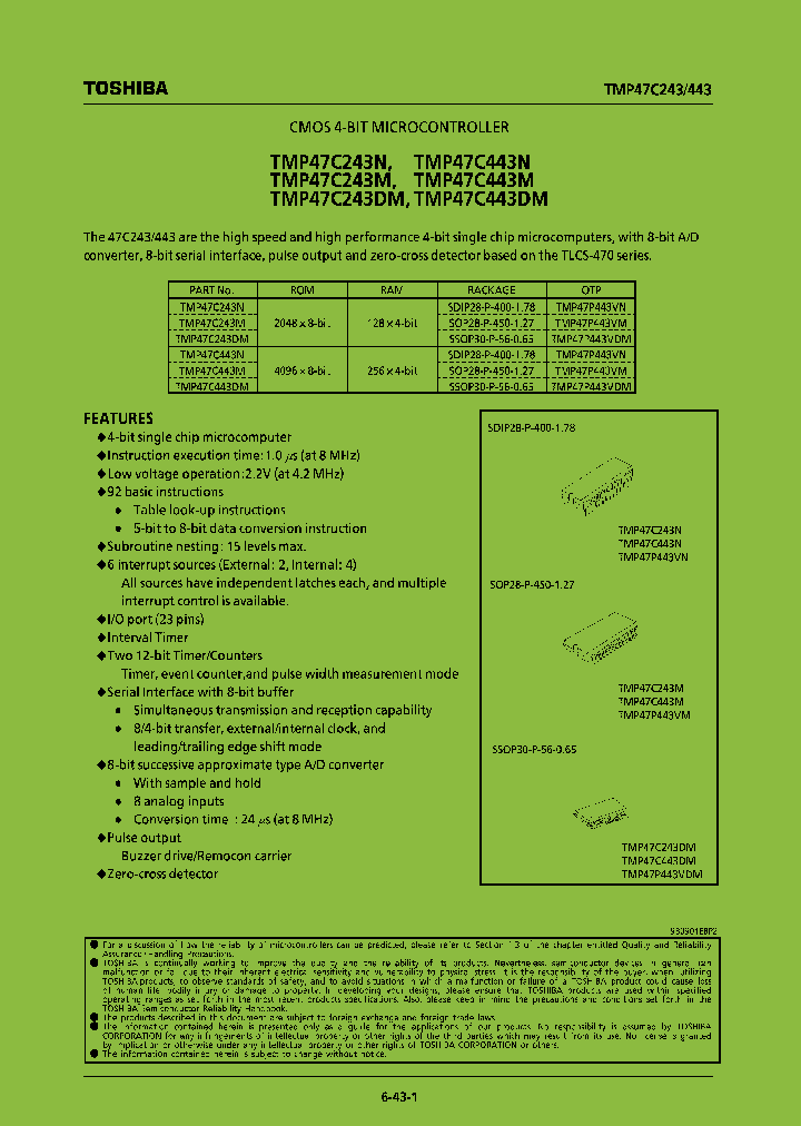 TMP47C243M_3852694.PDF Datasheet