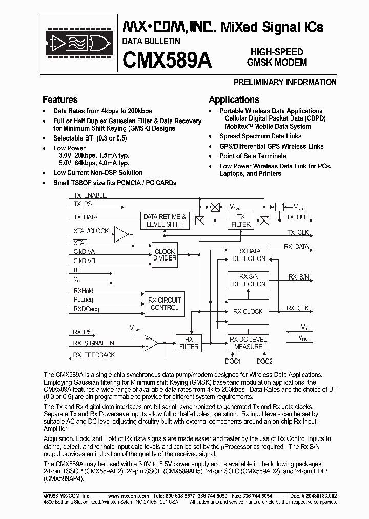CMX589AP4_3852827.PDF Datasheet