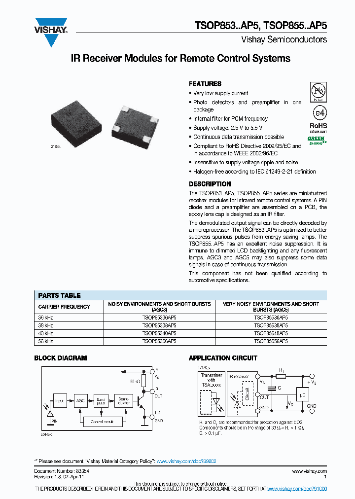TSOP85336AP5_3853366.PDF Datasheet