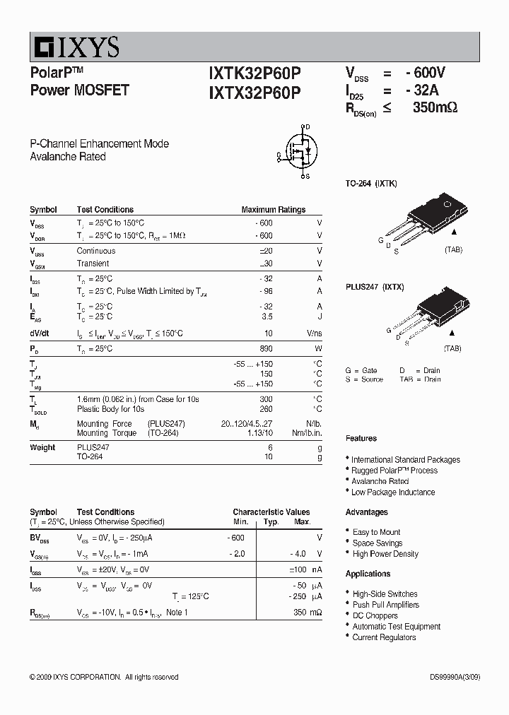 IXTK32P60P_3855993.PDF Datasheet