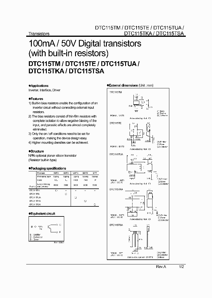 DTC115TSATP_3855485.PDF Datasheet