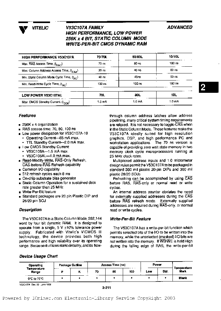 V53C107HP60_3856140.PDF Datasheet