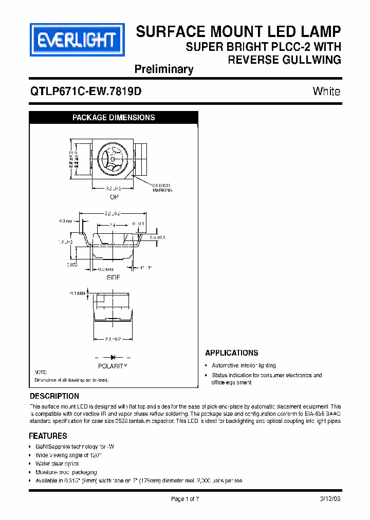 QTLP671C-EW7819D_3854945.PDF Datasheet