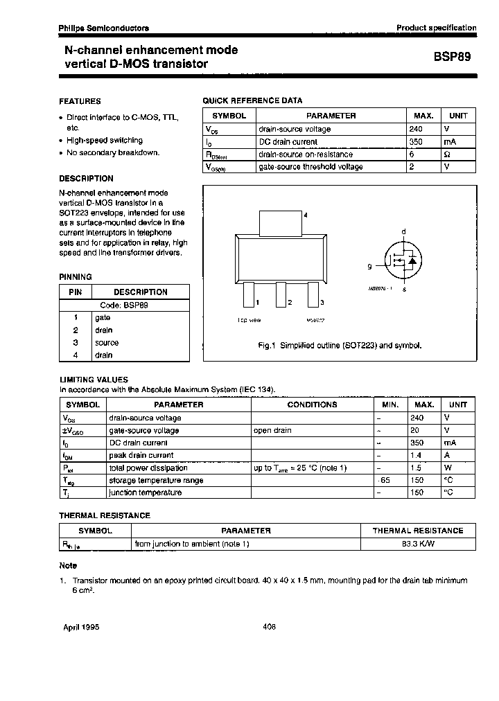 BSP89-TAPE-13_3859851.PDF Datasheet